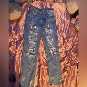 low waist denim boyfriend American Eagle jeans